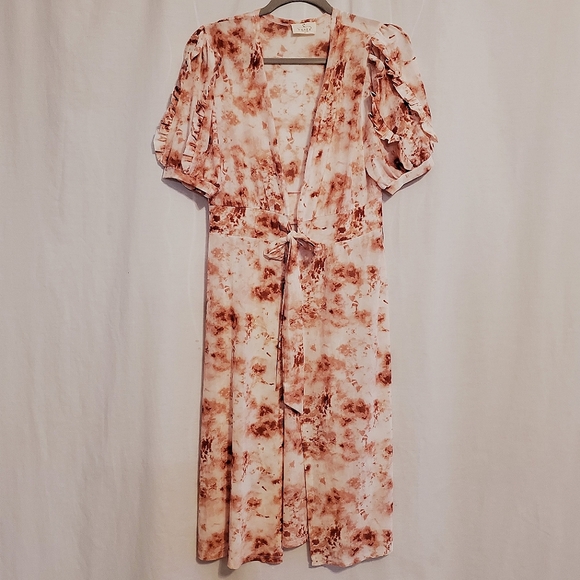 Ember tie dye Short Sleeve Tie Front Duster - Picture 3 of 6